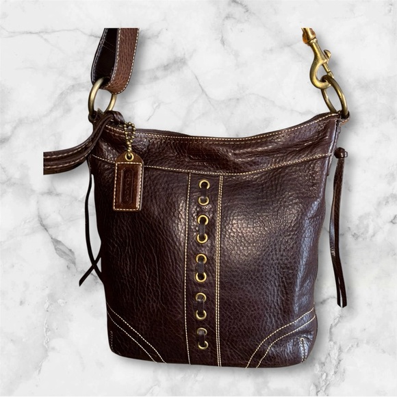 Coach Handbags - 👜Coach Chelsea G06S-10399 Brown Pebbled Leather Shoulder Bag
